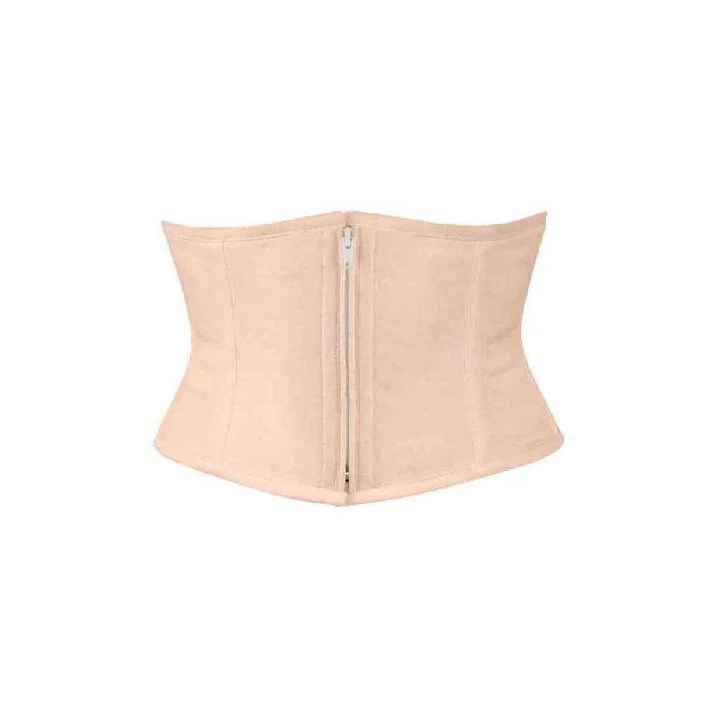 Unbeatable Deal Unbeatable Deal Nadlyn Beige Taffeta Underbust Waist Cincher Corset