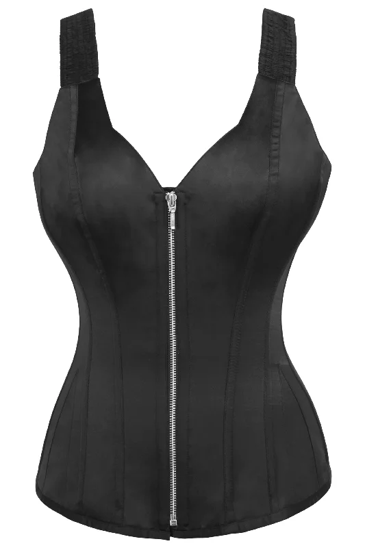 Warehouse Sale Warehouse Sale Nouwen Black Overbust Corset With Shoulder Straps & Zip Warehouse Sale Warehouse Sale Nouwen Black Overbust Corset With Shoulder Straps & Zip