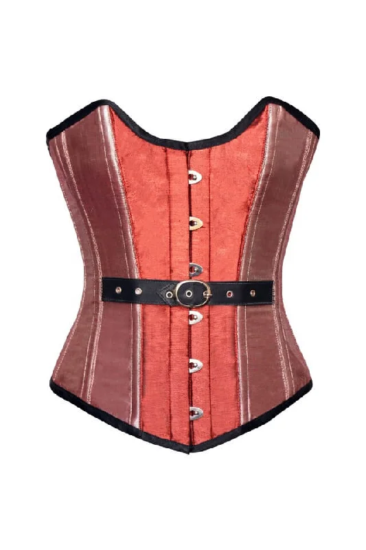 Buy Now Buy Now Orange Pink Silk Gothic Burlesque Corset Waist Training Overbust