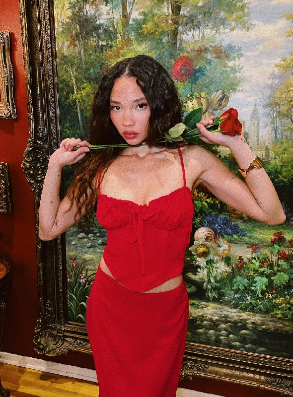While Supplies Last While Supplies Last Orianne Corset Top Red
