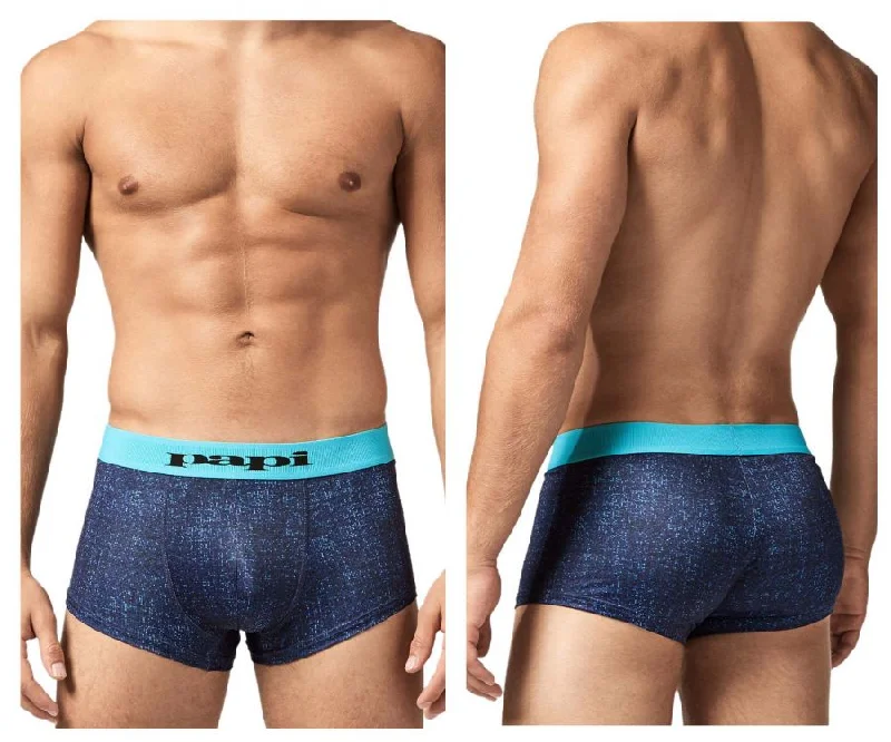 Closeout Closeout Papi UMPA050 Fashion Microflex Brazilian Trunks Color Blue Pixel Print Closeout Closeout Papi UMPA050 Fashion Microflex Brazilian Trunks Color Blue Pixel Print