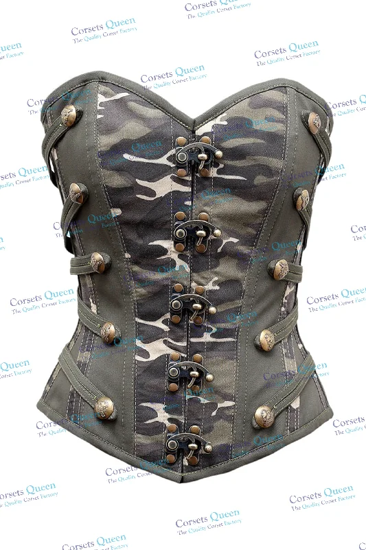 Deal of the Week Deal of the Week Pau Camouflage Print & Green Twill Overbust Corset Deal of the Week Deal of the Week Pau Camouflage Print & Green Twill Overbust Corset