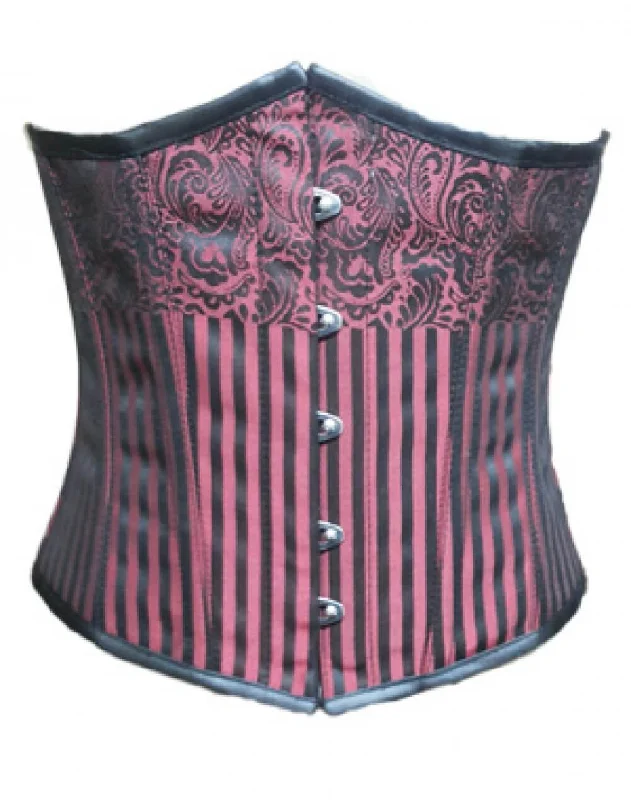 Buy More, Save More Buy More, Save More Pink and Black Underbust brocade corset Costume For Halloween Top