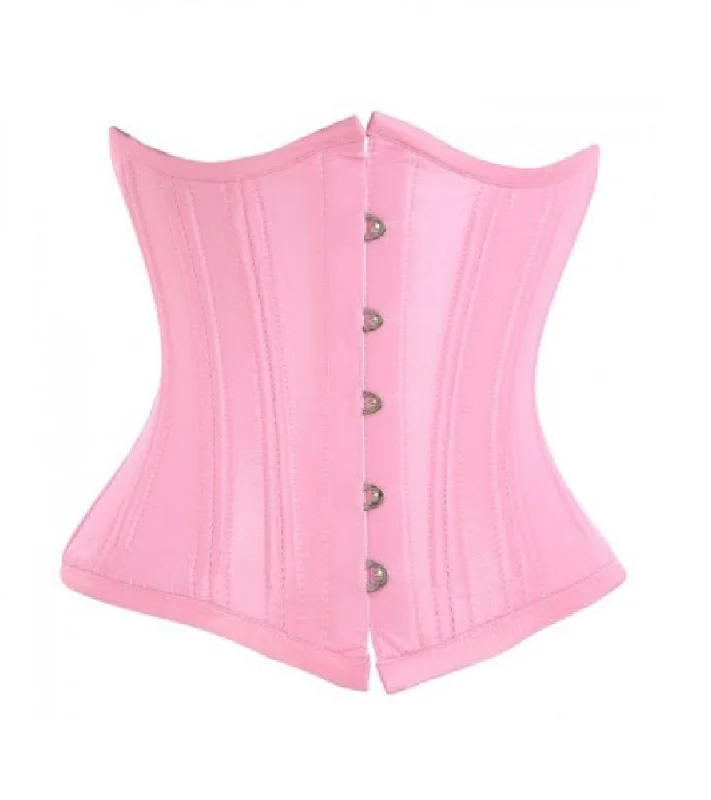 Best Seller Best Seller Pink Satin Double Bone Underbust Corset Waist Training