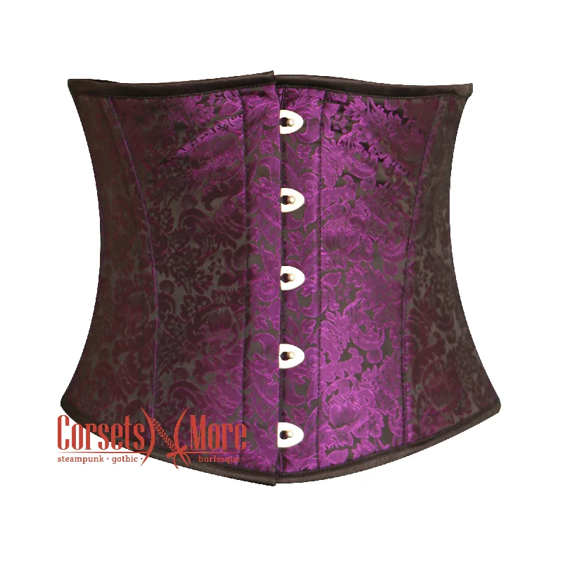 Price Smash Price Smash Purple And Black Brocade Gothic Underbust Waist Trainer Corset Bustier Top Price Smash Price Smash Purple And Black Brocade Gothic Underbust Waist Trainer Corset Bustier Top