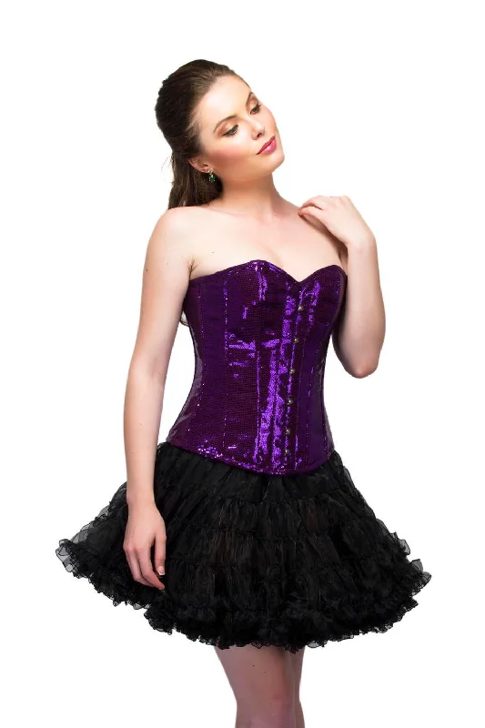 Online Exclusive Online Exclusive Purple Georgette Sequins Women Corset Overbust Top Online Exclusive Online Exclusive Purple Georgette Sequins Women Corset Overbust Top