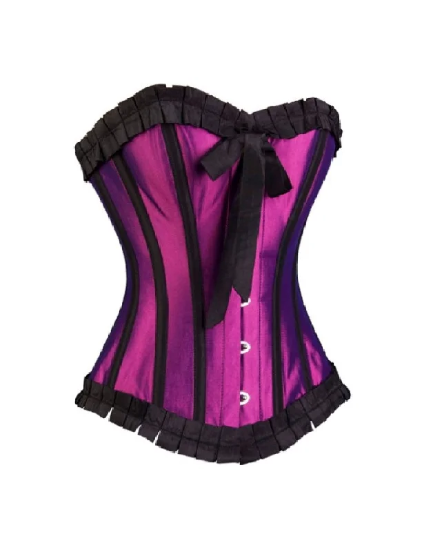 The Best Deal The Best Deal Purple Satin Black Frill Goth Retro Overbust Corset Mardi Gras Costume The Best Deal The Best Deal Purple Satin Black Frill Goth Retro Overbust Corset Mardi Gras Costume