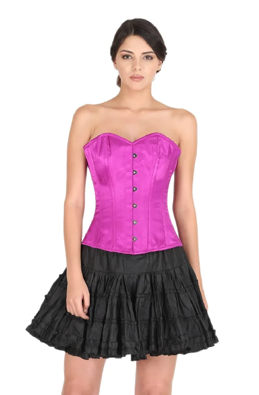 Deal Explosion Deal Explosion Purple Satin Corset Gothic Burlesque Bustier Waist Training Overbust