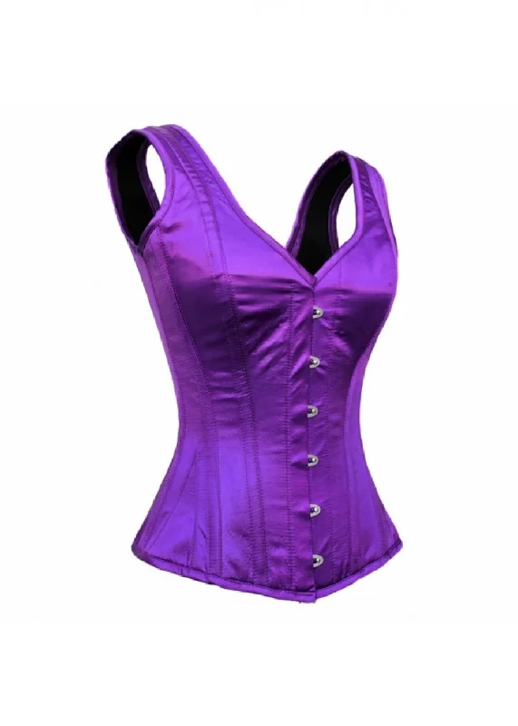 Reduced Price Reduced Price Purple Satin Shoulder Strap Gothic Burlesque Costume for Mardi Gras Overbust Corset Top Reduced Price Reduced Price Purple Satin Shoulder Strap Gothic Burlesque Costume for Mardi Gras Overbust Corset Top