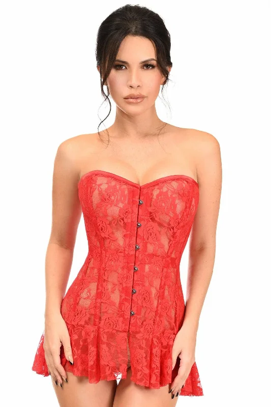 Unbeatable Prices Unbeatable Prices Queen Size Lavish Sheer Lace Corset Dress