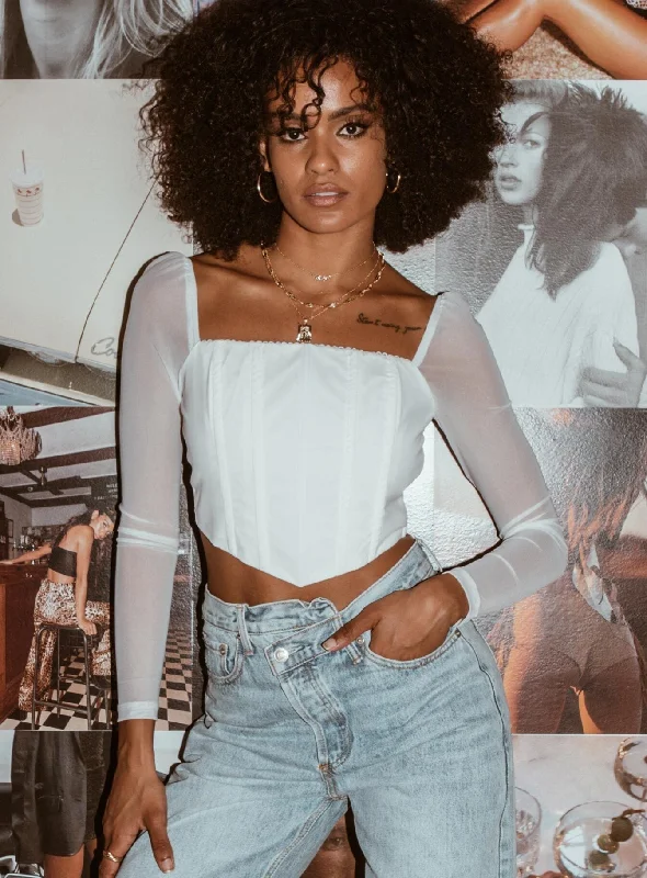 Buy Now Buy Now Beverly Long Sleeve Top White
