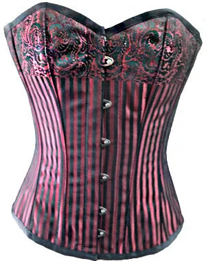 Super Savings Super Savings Red and Black Brocade Gothic Costume Overbust Corset Top Super Savings Super Savings Red and Black Brocade Gothic Costume Overbust Corset Top