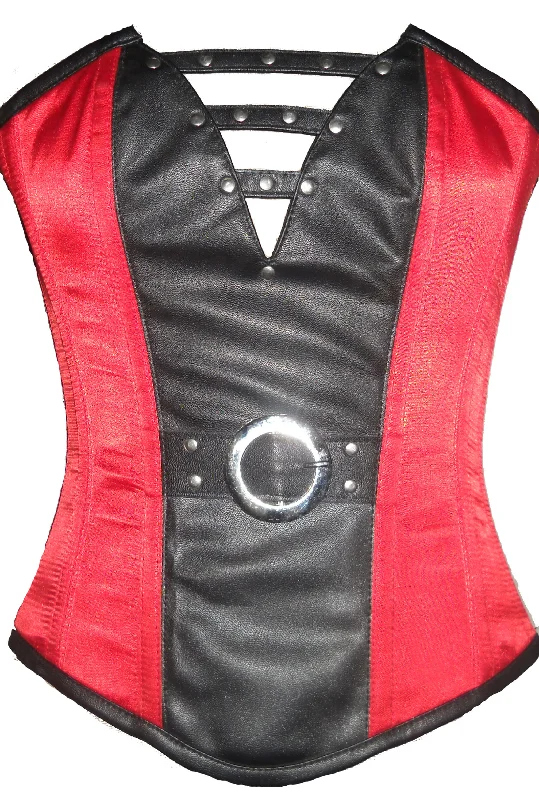 Get It Before It’s Gone Get It Before It’s Gone Red And Black Satin Leather Work Waist Training Bustier Overbust Corset Costume Get It Before It’s Gone Get It Before It’s Gone Red And Black Satin Leather Work Waist Training Bustier Overbust Corset Costume
