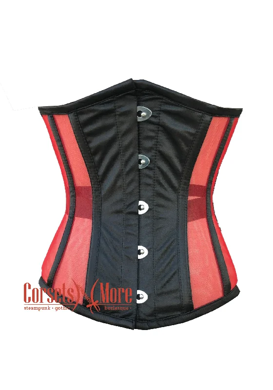 Great Bargains Great Bargains Red and Black Satin Waist Cincher Underbust Halloween CorsetTop Great Bargains Great Bargains Red and Black Satin Waist Cincher Underbust Halloween CorsetTop