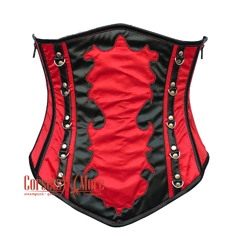 Weekend Discounts to Love Weekend Discounts to Love Red Black Satin Gothic Costume Halloween Bustier Underbust Corset Party Top