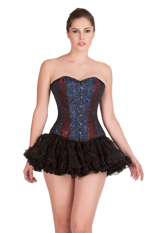Clearance Sale Clearance Sale Red & Blue Black Brocade Gothic Burlesque Bustier Waist Training Overbust Corset Top Clearance Sale Clearance Sale Red & Blue Black Brocade Gothic Burlesque Bustier Waist Training Overbust Corset Top