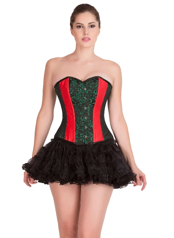 Today Only Today Only Red Leather Green Black Brocade Gothic Burlesque Bustier Waist Training Overbust Corset Top Today Only Today Only Red Leather Green Black Brocade Gothic Burlesque Bustier Waist Training Overbust Corset Top