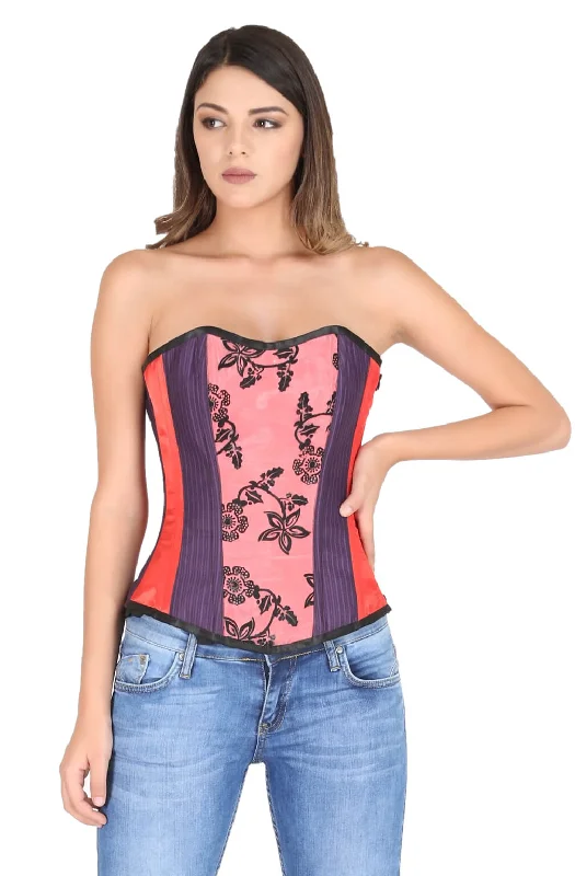Unmissable Offer Unmissable Offer Red Purple Satin Corset with Tissue Flocking Gothic Burlesque Waist Cincher Bustier Overbust Top Unmissable Offer Unmissable Offer Red Purple Satin Corset with Tissue Flocking Gothic Burlesque Waist Cincher Bustier Overbust Top