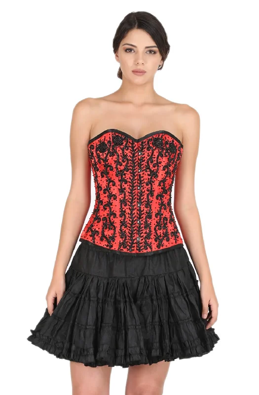 Weekend Wonders Await! Weekend Wonders Await! Red Satin Black Handmade Sequins Corset Gothic Burlesque Waist Cincher Bustier Overbust Top Weekend Wonders Await! Weekend Wonders Await! Red Satin Black Handmade Sequins Corset Gothic Burlesque Waist Cincher Bustier Overbust Top
