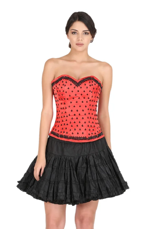 Year-End Sale Year-End Sale Red Satin Black Handmade Sequins Gothic Corset Burlesque Waist Cincher Bustier Overbust Top Year-End Sale Year-End Sale Red Satin Black Handmade Sequins Gothic Corset Burlesque Waist Cincher Bustier Overbust Top