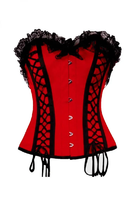 Daily Deals Daily Deals Red Satin Black Lacing Gothic Burlesque Corset Waist Training Overbust Valentine Top Daily Deals Daily Deals Red Satin Black Lacing Gothic Burlesque Corset Waist Training Overbust Valentine Top