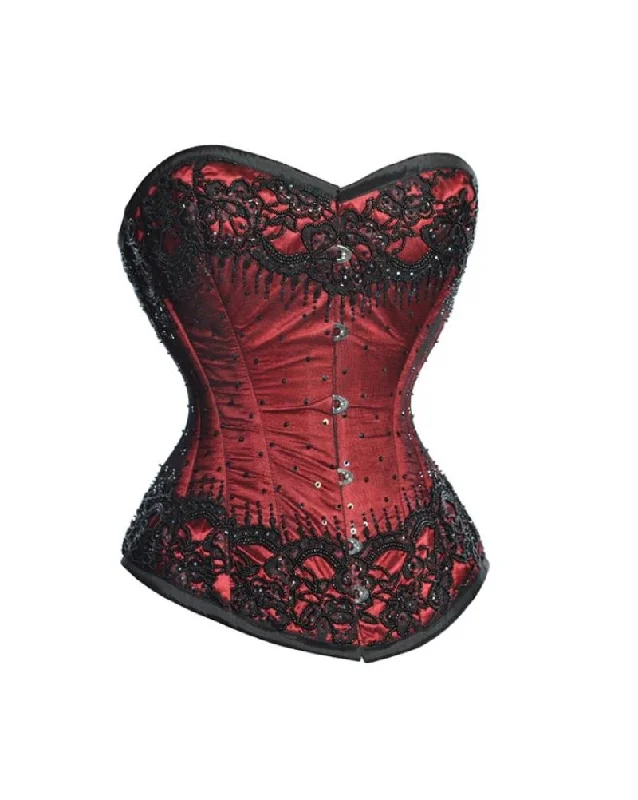 Unbeatable Prices Unbeatable Prices Red Satin Black Sequins Overbust Corset Waist Training Gothic Costume Unbeatable Prices Unbeatable Prices Red Satin Black Sequins Overbust Corset Waist Training Gothic Costume