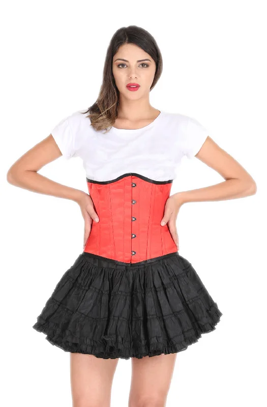 Super Bargain Super Bargain Red Satin Corset Gothic Burlesque Costume Waist Training Underbust Bustier Top Super Bargain Super Bargain Red Satin Corset Gothic Burlesque Costume Waist Training Underbust Bustier Top