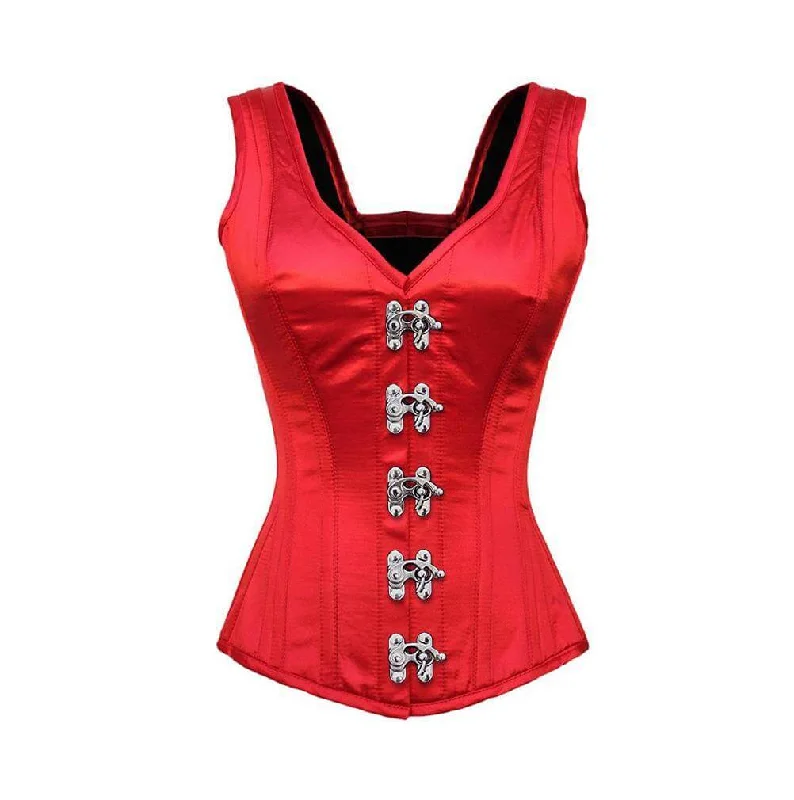 Online Only Online Only Red Satin Corset Shoulder Straps Gothic Burlesque Valentine Bustier Waist Training Overbust Online Only Online Only Red Satin Corset Shoulder Straps Gothic Burlesque Valentine Bustier Waist Training Overbust