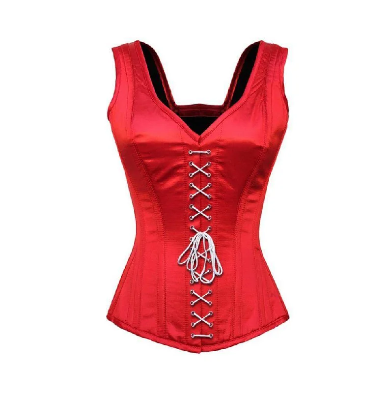 Midnight Madness Midnight Madness Red Satin Corset Shoulder Straps Gothic Burlesque Waist Training Overbust Midnight Madness Midnight Madness Red Satin Corset Shoulder Straps Gothic Burlesque Waist Training Overbust
