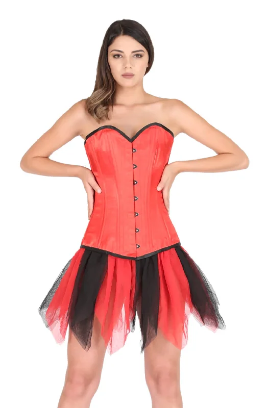 Weekend Specials Just for You Weekend Specials Just for You Red Satin Double Bone Gothic Corset Burlesque Waist Cincher Bustier LONGLINE Overbust Corset Top Weekend Specials Just for You Weekend Specials Just for You Red Satin Double Bone Gothic Corset Burlesque Waist Cincher Bustier LONGLINE Overbust Corset Top