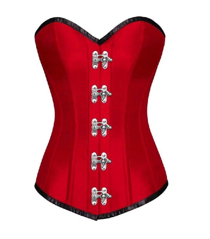 Deep Discounts Deep Discounts Red Satin Seal Lock Steampunk Corset Waist Training LONGLINE Overbust Deep Discounts Deep Discounts Red Satin Seal Lock Steampunk Corset Waist Training LONGLINE Overbust