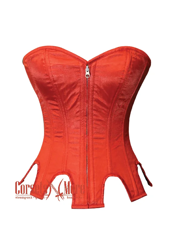 Amazing Value Amazing Value Red Satin With Front Zipper Gothic Costume Waist Cincher Overbust Corset Top Amazing Value Amazing Value Red Satin With Front Zipper Gothic Costume Waist Cincher Overbust Corset Top