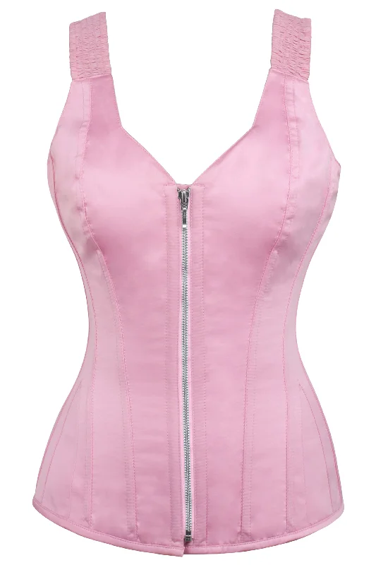 Price Smash Price Smash Rytting Baby Pink Overbust Corset With Shoulder Straps & Zip Price Smash Price Smash Rytting Baby Pink Overbust Corset With Shoulder Straps & Zip