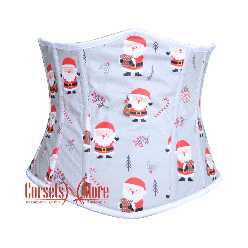 Factory Direct Sale Factory Direct Sale Santa Claus Printed Gray Cotton Underbust Corset Waist Training Christmas Costume Factory Direct Sale Factory Direct Sale Santa Claus Printed Gray Cotton Underbust Corset Waist Training Christmas Costume