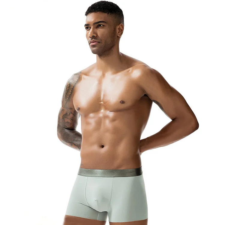 Major Savings Major Savings 4 Pcs Seamless Ice Silk Solid Men's Boxer Briefs Set