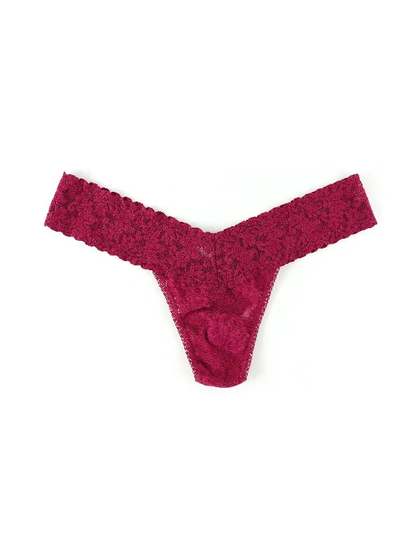 Best Bargains Best Bargains Signature Lace Low Rise Thong Dark Pomegranate Red
