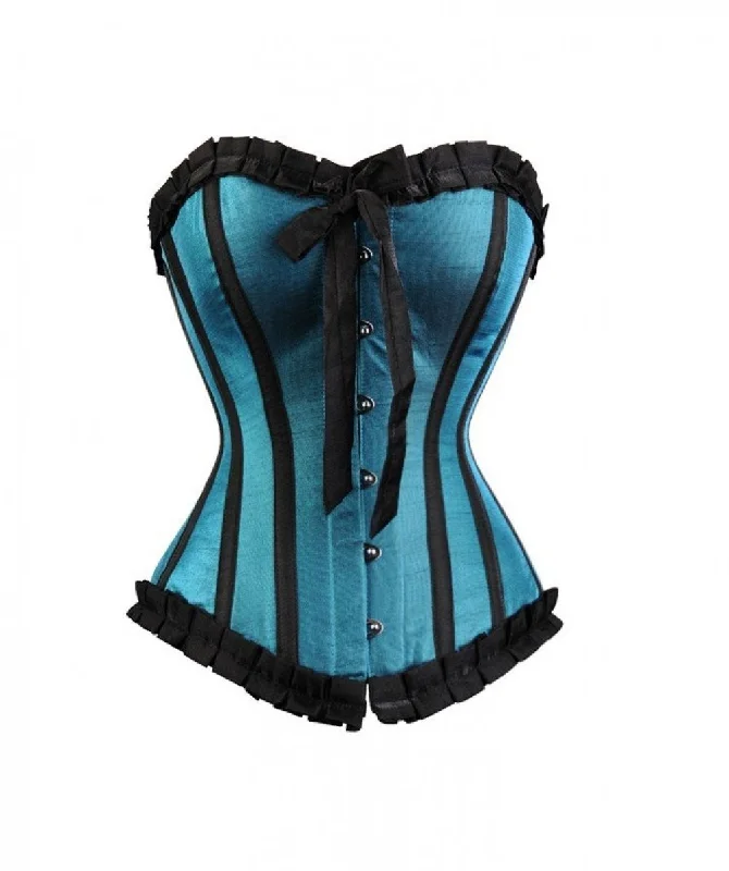 Low Price Low Price Turquoise Satin Gothic Retro Overbust Corset Waist Training Top Low Price Low Price Turquoise Satin Gothic Retro Overbust Corset Waist Training Top