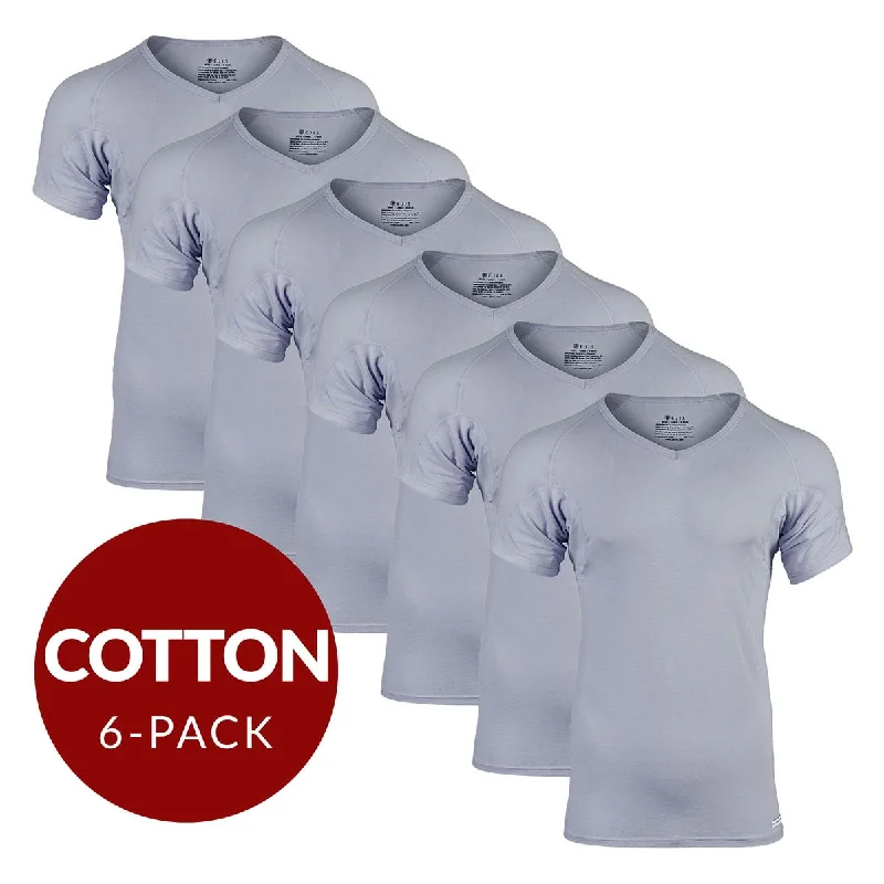 Weekend Bargains to Grab Weekend Bargains to Grab V-Neck Cotton Sweat Proof Undershirt For Men - Grey 6-Pack Weekend Bargains to Grab Weekend Bargains to Grab V-Neck Cotton Sweat Proof Undershirt For Men - Grey 6-Pack