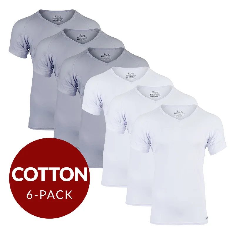 Weekend Specials to Enjoy Weekend Specials to Enjoy V-Neck Cotton Sweat Proof Undershirt For Men - Mix 6-Pack (3x White, Grey) Weekend Specials to Enjoy Weekend Specials to Enjoy V-Neck Cotton Sweat Proof Undershirt For Men - Mix 6-Pack (3x White, Grey)