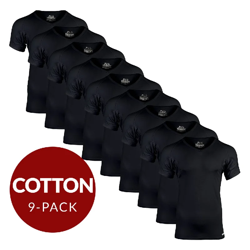 Weekend Bargains to Savor Weekend Bargains to Savor V-Neck Cotton Sweat Proof Undershirt For Men - Black 9-Pack Weekend Bargains to Savor Weekend Bargains to Savor V-Neck Cotton Sweat Proof Undershirt For Men - Black 9-Pack