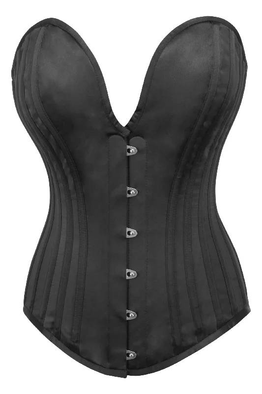 Markdown Madness Markdown Madness Wardlaw Black Satin Overbust Corset With Plunge Neckline Markdown Madness Markdown Madness Wardlaw Black Satin Overbust Corset With Plunge Neckline