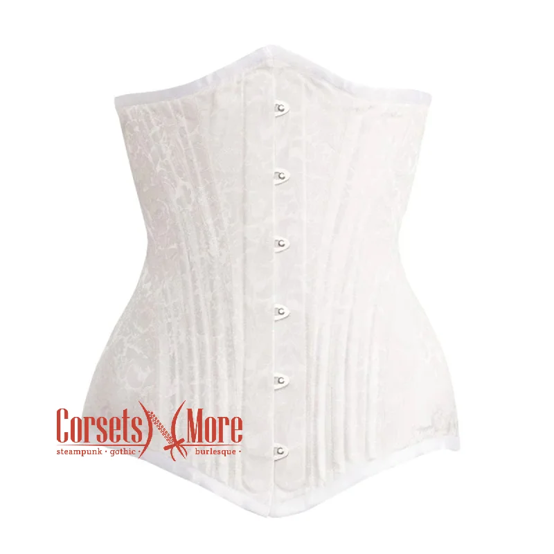 Daily Specials Daily Specials White Brocade Gothic Waist Training Underbust Corset Bustier Top Daily Specials Daily Specials White Brocade Gothic Waist Training Underbust Corset Bustier Top