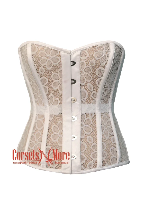 Special Savings Special Savings White Mesh Nylon Net Corset Waist Training Overbust Top Special Savings Special Savings White Mesh Nylon Net Corset Waist Training Overbust Top