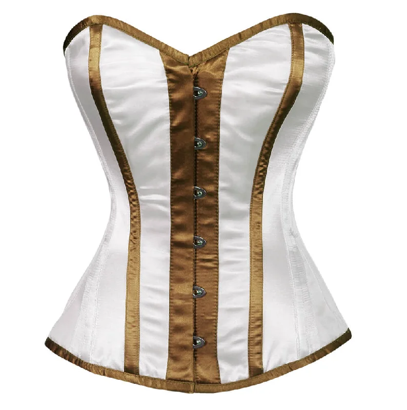 Weekend Deals That Thrill Weekend Deals That Thrill White Satin Corset Brown Stripes Gothic Burlesque Waist Training Overbust Bustier Weekend Deals That Thrill Weekend Deals That Thrill White Satin Corset Brown Stripes Gothic Burlesque Waist Training Overbust Bustier