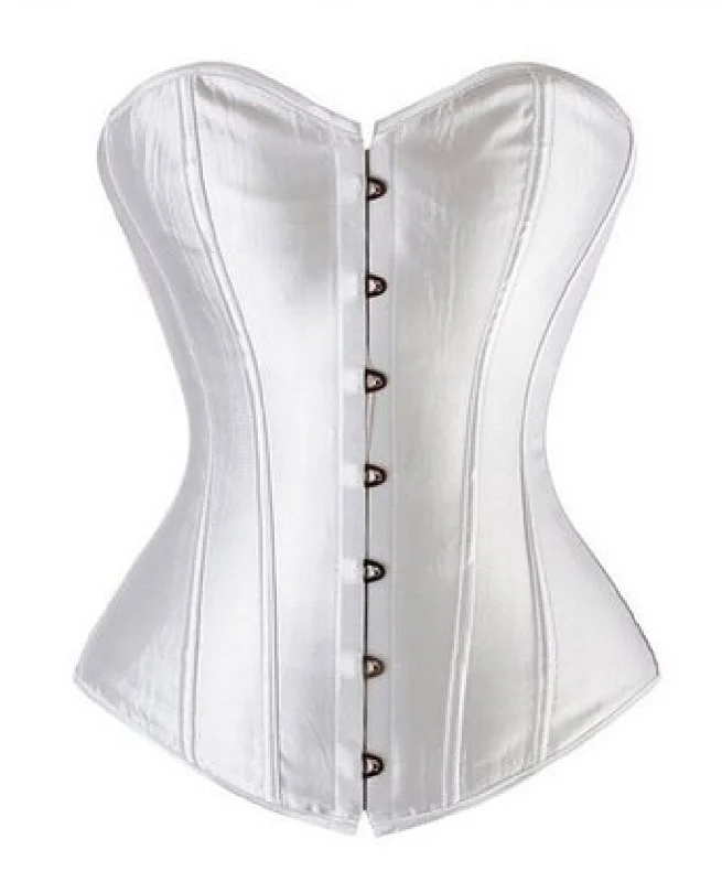 Special Buy Special Buy White Satin Gothic Burlesque Bustier Waist Training Costume Overbust Corset Top Special Buy Special Buy White Satin Gothic Burlesque Bustier Waist Training Costume Overbust Corset Top