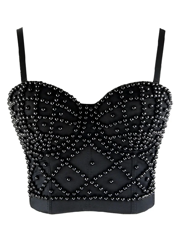 Weekend Shopping Bliss Weekend Shopping Bliss Women's Spaghetti Straps Beads Clubwear Party Bra Top