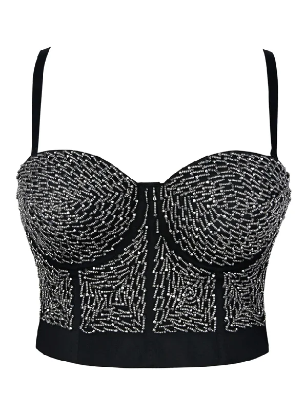 Quick Sale Quick Sale Women's Steampunk Metallic Beaded Push Up Clubwear Bustier Crop Top Bra Quick Sale Quick Sale Women's Steampunk Metallic Beaded Push Up Clubwear Bustier Crop Top Bra