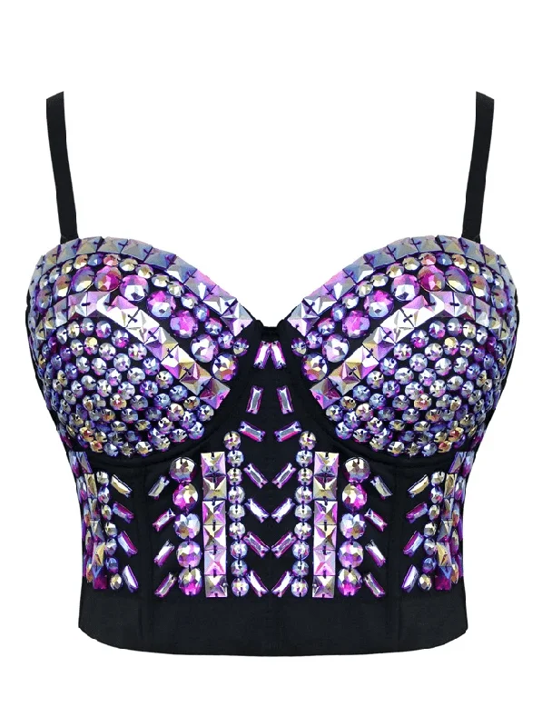 Unmissable Offer Unmissable Offer Women's Steampunk Studs Rivets Beaded Clubwear Bustier Crop Top Bra Unmissable Offer Unmissable Offer Women's Steampunk Studs Rivets Beaded Clubwear Bustier Crop Top Bra