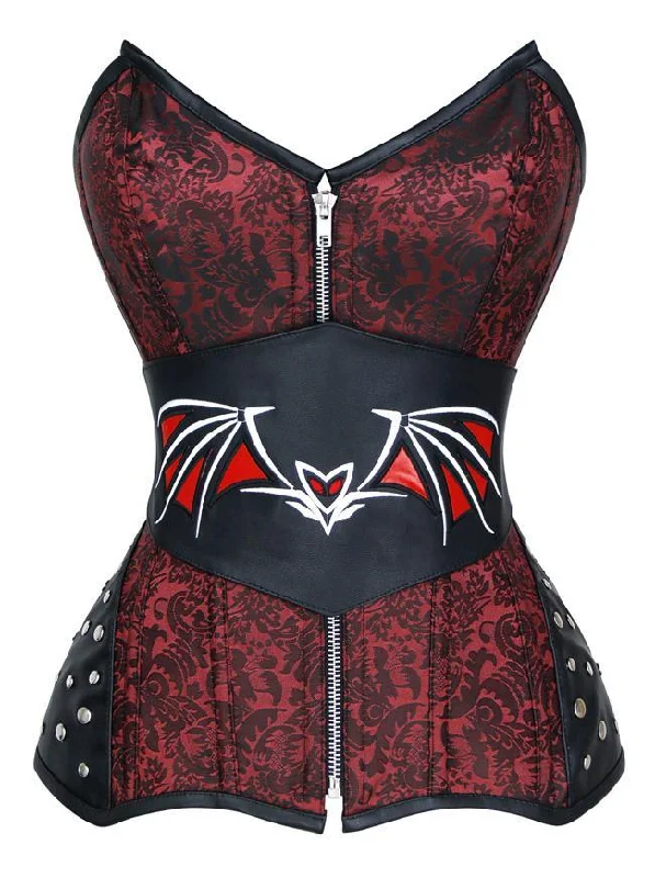 Weekend Deal Weekend Deal Zenk Gothic Evil Bat Rivet Strapless Steel Bone Brocade Overbust Corset Weekend Deal Weekend Deal Zenk Gothic Evil Bat Rivet Strapless Steel Bone Brocade Overbust Corset