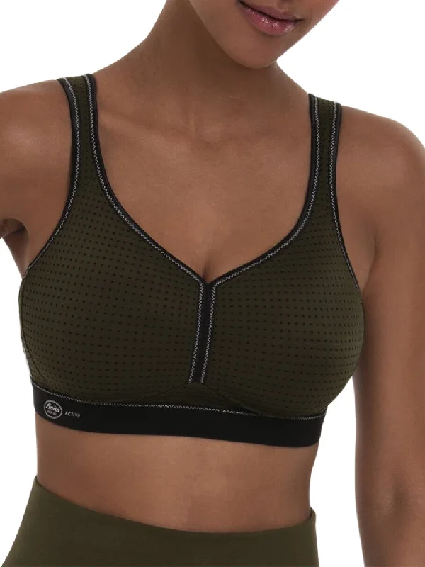 Massive Savings Massive Savings Performance Sports Bra - Dark Olive/Black